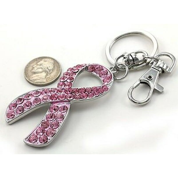 Pink ribbon style resin keyring for Charity Breast Cancer Pink ribbon style resin keyring for Charity Breast Cancer